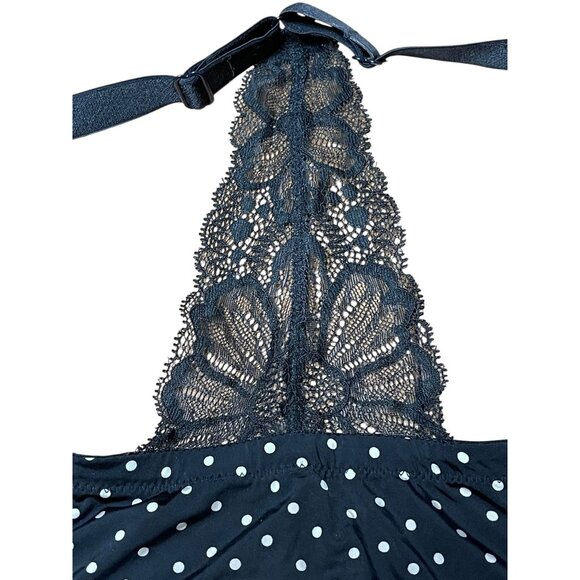 Victorias Secret 38DDD Black & White Polka Dot Push-Up Bra With Lace Racerback D - Picture 4 of 8